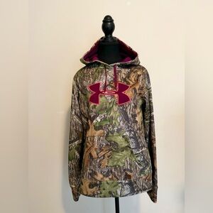 Under Armour Camo Hoodie with Pink Logo